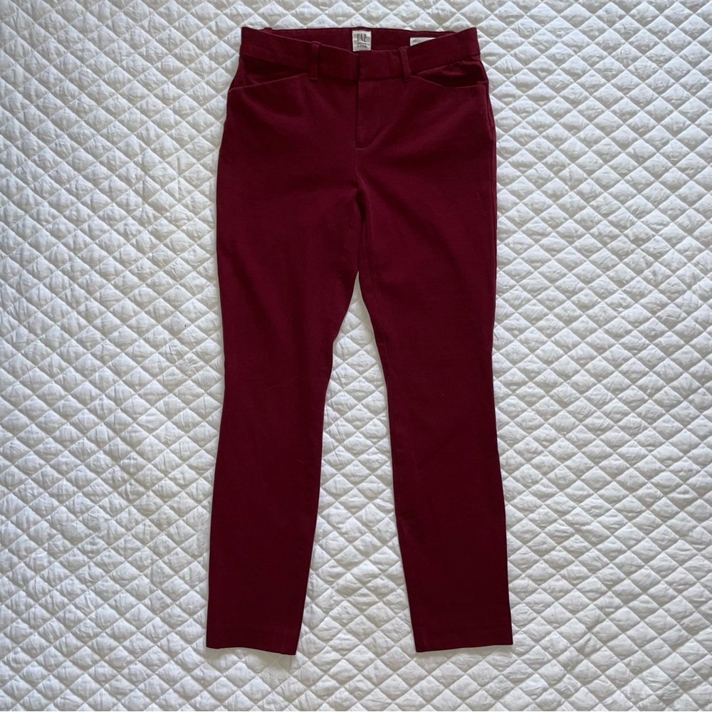 Gap Womens 00 Red Burgundy Signature Skinny Ankle